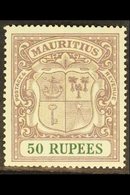 1921  50r Dull Purple And Green, SG 222, Very Fine Mint , Bottom Left Perfs Just Lightly Trimmed. Cat £950. For More Ima - Mauritius (...-1967)