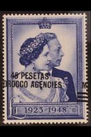 SPANISH CURRENCY  1948 45p On £1 Royal Silver Wedding, SURCHARGE SHIFTED TO LEFT, SG 177, Never Hinged Mint. For More Im - Sonstige & Ohne Zuordnung