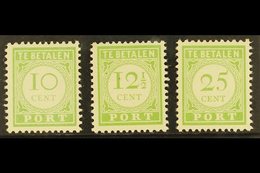 CURACAO  POSTAGE DUES 1945 Perf 11½ Complete Set (SG D232/34, NVPH P31/33), Superb Never Hinged Mint, Very Fresh & Scarc - Sonstige & Ohne Zuordnung