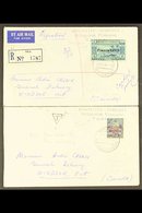 FRENCH - TANNA POSTAL AGENCY  1962 (July) Pair Of Envelopes (one Registered) To Canada, Bearing 191910-11 25c Or 1941 2f - Sonstige & Ohne Zuordnung