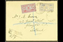 FRENCH  1933 Neat Orient Line Printed Envelope Registered To Scotland, Bearing 1925 50c And 1f Tied New Hebrides Vila Cd - Autres & Non Classés