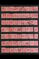 1890's PENNY ROSE'S SELECTED FOR POSTMARKS.  A Substantial Collection Of The 1d Rose 'Sidefaces' Each Selected For Its C - Altri & Non Classificati