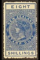 POSTAL FISCAL  1906 8s Deep Blue, Unsurfaced Cowan Paper, P 14, SG F85, Fine Mint For More Images, Please Visit Http://w - Other & Unclassified