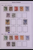 1925-1953 COLLECTION  On Leaves, Includes 1925-29 Vals To 3s & 5s Used, 1935 Jubilee Set Mint, 1938-52 Used Set To 5s, P - Northern Rhodesia (...-1963)