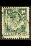 1938-52  1d Green 'EXTRA BOATMAN' Variety, SG 28a, Used, A Couple Of Slightly Short Perfs At Top Left And Top Right, Fre - Noord-Rhodesië (...-1963)