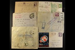 POSTAL HISTORY ACCUMULATION  1920s To 1940s Covers & Cards Bearing Palestine Stamps, Also Some Used Postal Stationery Ca - Palestine