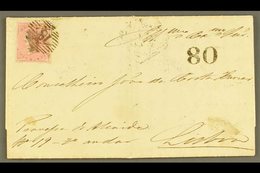 1859 INWARD MAIL.  1859 (6 Dec) EL From London To Lisbon Bearing GB 4d Rose Stamp Placed In The Upper Left Corner (this  - Other & Unclassified