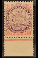 1896-97  6d Mauve And Pink Arms, Die I SG 33,  Very Fin Mint Lower Marginal Example. For More Images, Please Visit Http: - Sonstige & Ohne Zuordnung
