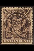 1898-1901  £1 Greyish Red-purple Arms, Perf. 15½, SG 90, Fine Cds Used.  For More Images, Please Visit Http://www.sandaf - Other & Unclassified