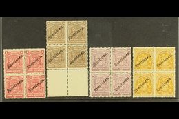 1898-1908  Arms 1d, 2d, 6d And 1s SG 78, 79, 83 And 84, Each In A Never Hinged Mint Block Of Four Overprinted "Specimen" - Autres & Non Classés