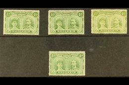 1910  ½d Green Shades, 4 Different "Double Heads", SG 119 - 122, Fine To Very Fine Mint. (4 Stamps) For More Images, Ple - Sonstige & Ohne Zuordnung