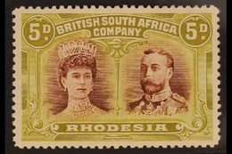 1910-13  5d Purple Brown & Olive Green "Double-Head" P14, SG 141, Fine Mint For More Images, Please Visit Http://www.san - Other & Unclassified