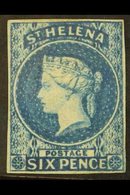 1856  6d Blue, Watermark Large Star, Imperf, SG 1, Fine Mint With Four Neat Margins. For More Images, Please Visit Http: - St. Helena