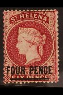 1864-80  4d Carmine (Type B), Perf 14 X 14½, SG 24, Fine Mint. For More Images, Please Visit Http://www.sandafayre.com/i - St. Helena