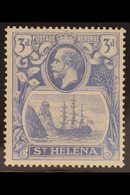 1922-37  3d Bright Blue, BROKEN MAINMAST VARIETY, SG 101a, Very Fine Mint. For More Images, Please Visit Http://www.sand - St. Helena