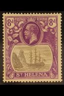 1922-37  8d Grey & Bright Violet, "STORM OVER ROCK" Variety, SG 105d, Very Fine Mint For More Images, Please Visit Http: - Isola Di Sant'Elena