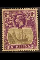 1922-37  8d Grey & Bright Violet, CLEFT ROCK VARIETY, SG 105c, Very Fine Mint. For More Images, Please Visit Http://www. - St. Helena