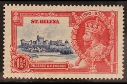 1935 VARIETY  1½d Deep Blue & Carmine "Diagonal Line By Turret" Variety, SG 124f, Fine Mint For More Images, Please Visi - Saint Helena Island