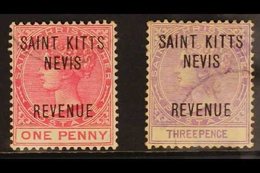POSTAL FISCALS  1885 1d Rose & 3d Mauve, SG R3/4, Fine Used (2 Stamps). For More Images, Please Visit Http://www.sandafa - St.Christopher-Nevis-Anguilla (...-1980)