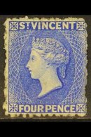 1881  4d Bright Blue, SG 38, Unused Regummed, Fresh Colour, Cat £1,200. For More Images, Please Visit Http://www.sandafa - St.Vincent (...-1979)