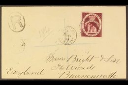1895  (13 Apr) Env Registered To England Bearing An 1888 5s Lake (SG 53) Tied Kingston Cds With Another Strike Alongside - St.Vincent (...-1979)