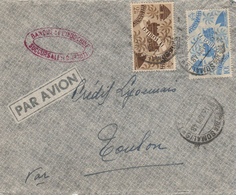 Djibouti Cote Des Somalis Lettre Cover Sobre 1948 Bank Banque Banco France Libre - Storia Postale