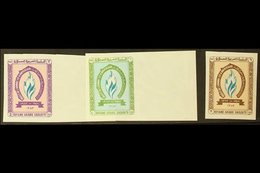 1964 IMPERF VARIETIES  15th Anniv Of Declaration Of Human Rights, Complete Set, As SG 493/5, Variety IMPERF. 3p And 6p M - Saudi-Arabien