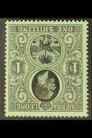 1912-21  1s Black/green "INVERTED WATERMARK Variety, SG 124w, Very Fine Mint For More Images, Please Visit Http://www.sa - Sierra Leone (...-1960)