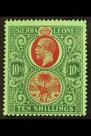 1921-27  10s Red And Green On Green, SG 146, Very Fine Mint. For More Images, Please Visit Http://www.sandafayre.com/ite - Sierra Leone (...-1960)
