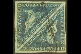 CAPE  1853 4d Deep Blue, On Slightly Blued Paper, PAIR, SG 4, Good To Fine Used, Full Margins. For More Images, Please V - Unclassified