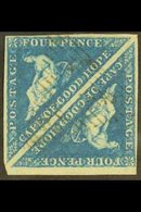 CAPE  1855-63 4d Blue, On White Paper, PAIR, SG 6a, Very Fine Used, Full Margins. For More Images, Please Visit Http://w - Unclassified