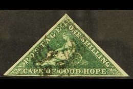 CAPE OF GOOD HOPE  1855-63 1s Deep Dark Green Triangular, SG 8b, Fine Used With 3 Good Neat Margins & Fresh Original Col - Zonder Classificatie