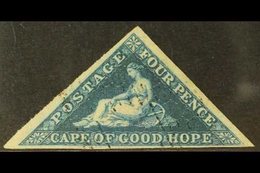 CAPE OF GOOD HOPE  1853 4d Deep Blue On Slightly Blued Paper, Three Good Margins And Neat Light Cancel. For More Images, - Unclassified
