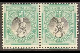 1926-27  ½d Black And Green, Perf 13½ X 14, Wmk Inverted (ex 1927 Booklet), SG 30ew, Horizontal Pair Never Hinged Mint.  - Unclassified