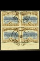 1927-30  10s Bright Blue & Brown, Perf.14, IMPRINT BLOCK OF FOUR, SG 39, Very Fine Used. Super Piece! For More Images, P - Unclassified