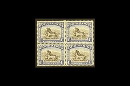 1947-54  1s Blackish Brown & Ultramarine, Issue 5, MISSING PERF HOLE At Centre Of Block Of 4, Union Handbook V4, SG 120a - Non Classificati