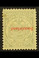 1892  ½d Grey Overprint INVERTED, SG 10a, Mint With A Small Tear At Upper Left, With PFSA 1997 Photo Certificate. For Mo - Swaziland (...-1967)