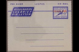 1955 RARE AIR LETTER.  The Seldom Seen 6d Ultramarine On Light Blue, Inscribed "POSGELD" Instead Of "POSSEEL," Very Fine - Swasiland (...-1967)