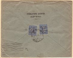 1923  Commercial Cover To France, Franked Two 1923 2.50pi On 50c "Syrie Grand Liban" Overprints, SG 105, HALEP C.d.s. Ca - Syrien