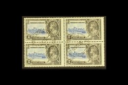 1935  2c Ultramarine And Grey Black Jubilee, Variety "Extra Flagstaff", SG 239a, In A Used Block Of 4 With Normals. For  - Trindad & Tobago (...-1961)