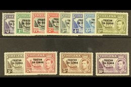 1952  Overprints On St Helena Complete Definitive Set, SG 1/12, Very Fine Mint. (12 Stamps) For More Images, Please Visi - Tristan Da Cunha