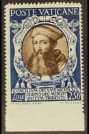 1946  2L50 Sepia & Blue "Reginald Pole" IMPERF AT BASE VARIETY, Sass 116e, Never Hinged Mint   For More Images, Please V - Other & Unclassified