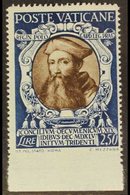 1946  2L50 Sepia & Blue "Reginald Pole" IMPERF AT BASE VARIETY, Sass 116e, Never Hinged Mint   For More Images, Please V - Altri & Non Classificati