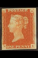1841  1d Red-brown On Very Blue Paper, SG 8a, Unused, Three Margins, Cat.£700. For More Images, Please Visit Http://www. - Other & Unclassified