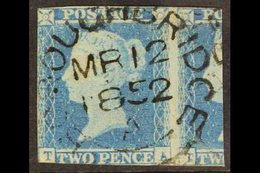 1841  2d Pale Blue 'TA' (plate 4) Used With Superb Upright Strike Of A "BOROUGHBRIDGE" Circular Town Postmark Of 12th Ma - Autres & Non Classés