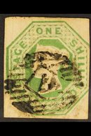 1847-54  1s Green, Embossed Issue, SG 55, Good To Fine Used With Three Margins, Cat.£1000. For More Images, Please Visit - Andere & Zonder Classificatie