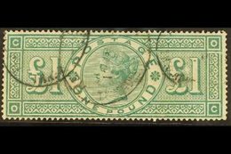 1891  £1 Green, SG 212, Used With Feint Scuff Near Right- Hand "£". Fresh Colour & Full Perfs, Cat £800. For More Images - Other & Unclassified