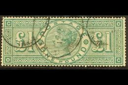 1891  £1 Green, SG 212, Used With Feint Scuff Near Right- Hand "£". Fresh Colour & Full Perfs, Cat £800. For More Images - Sonstige & Ohne Zuordnung