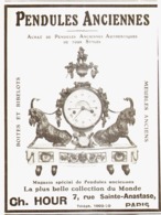 PUB PENDULES ANCIENNES   " CH. HOUR  "   1913  ( 8 ) - Clocks