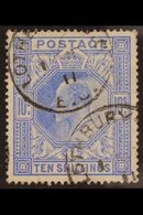 1911-12  10s Ultramarine De La Rue, SG 265, Very Fine Used With Two (ist March) Lothbury London Cds. Lovely! For More Im - Zonder Classificatie